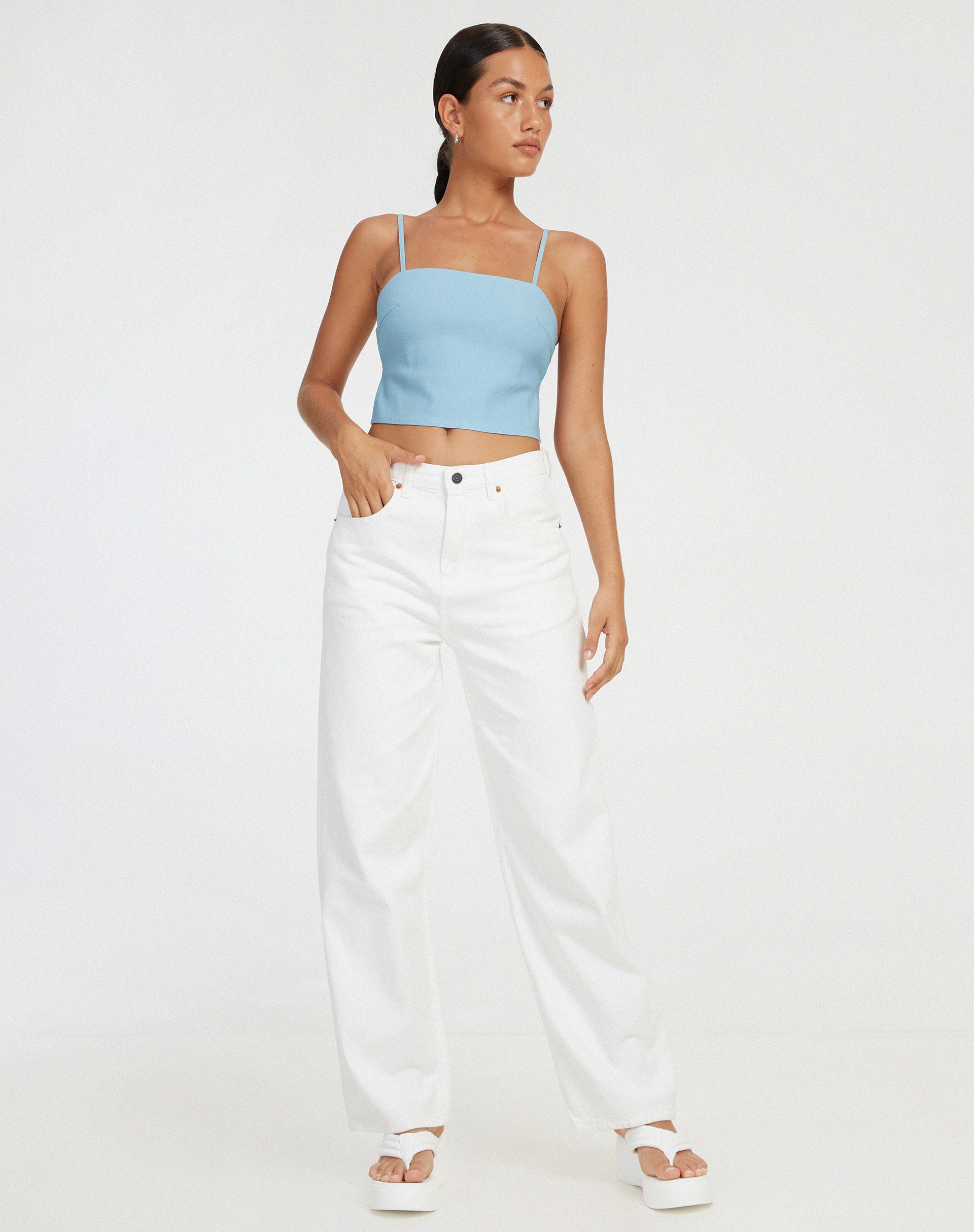 Merita Crop Top in Light Blue - Image 3