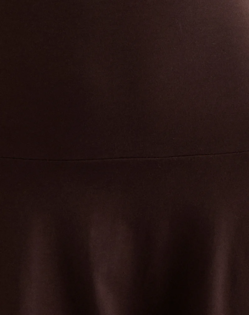 Messac Asymmetric Dress in Rayon Jersey Bitter Chocolate - Image 6