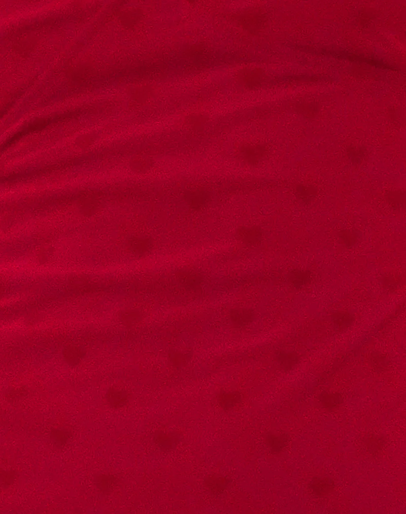 Micaya Mini Dress in Red Heart Flocked Mesh - Image 6