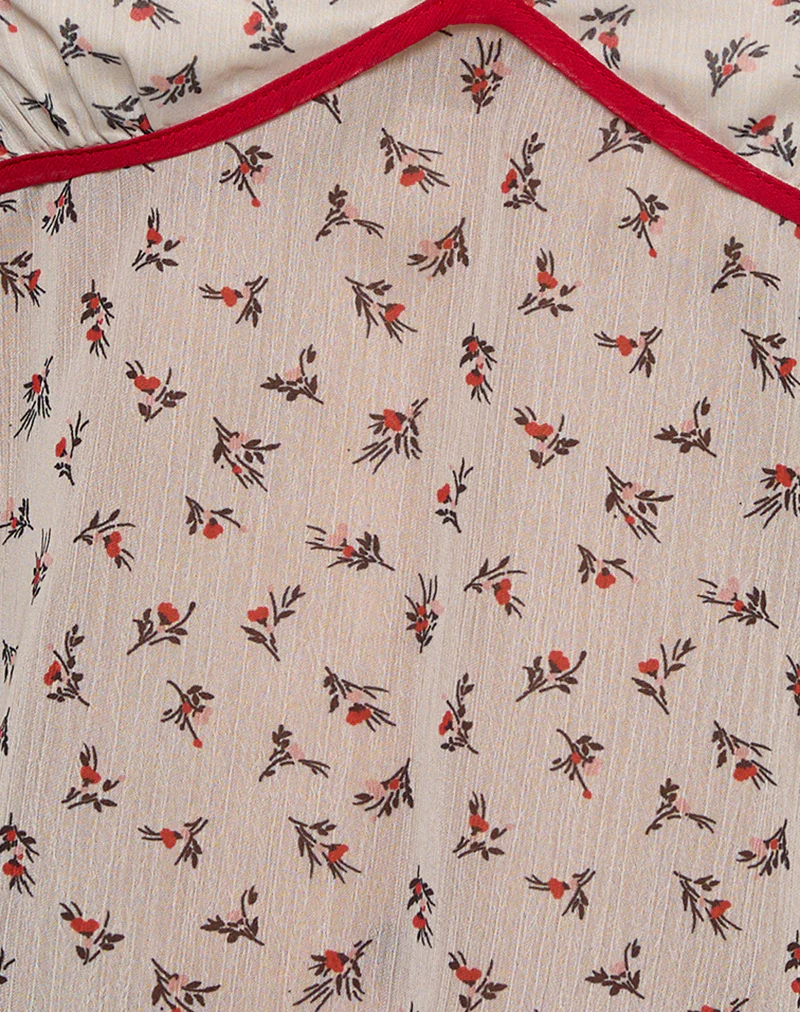 Micha Halter Top in Ditsy Floral Ivory - Image 6
