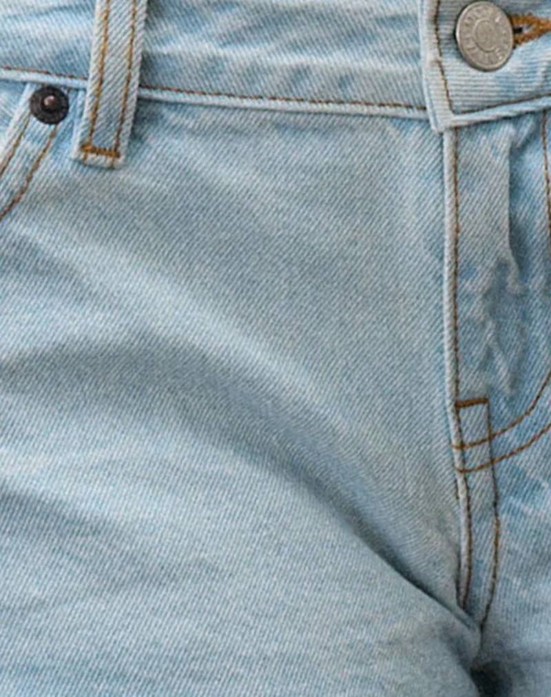 Micro Denim Hot Pant in Sun Bleach Blue - Image 8