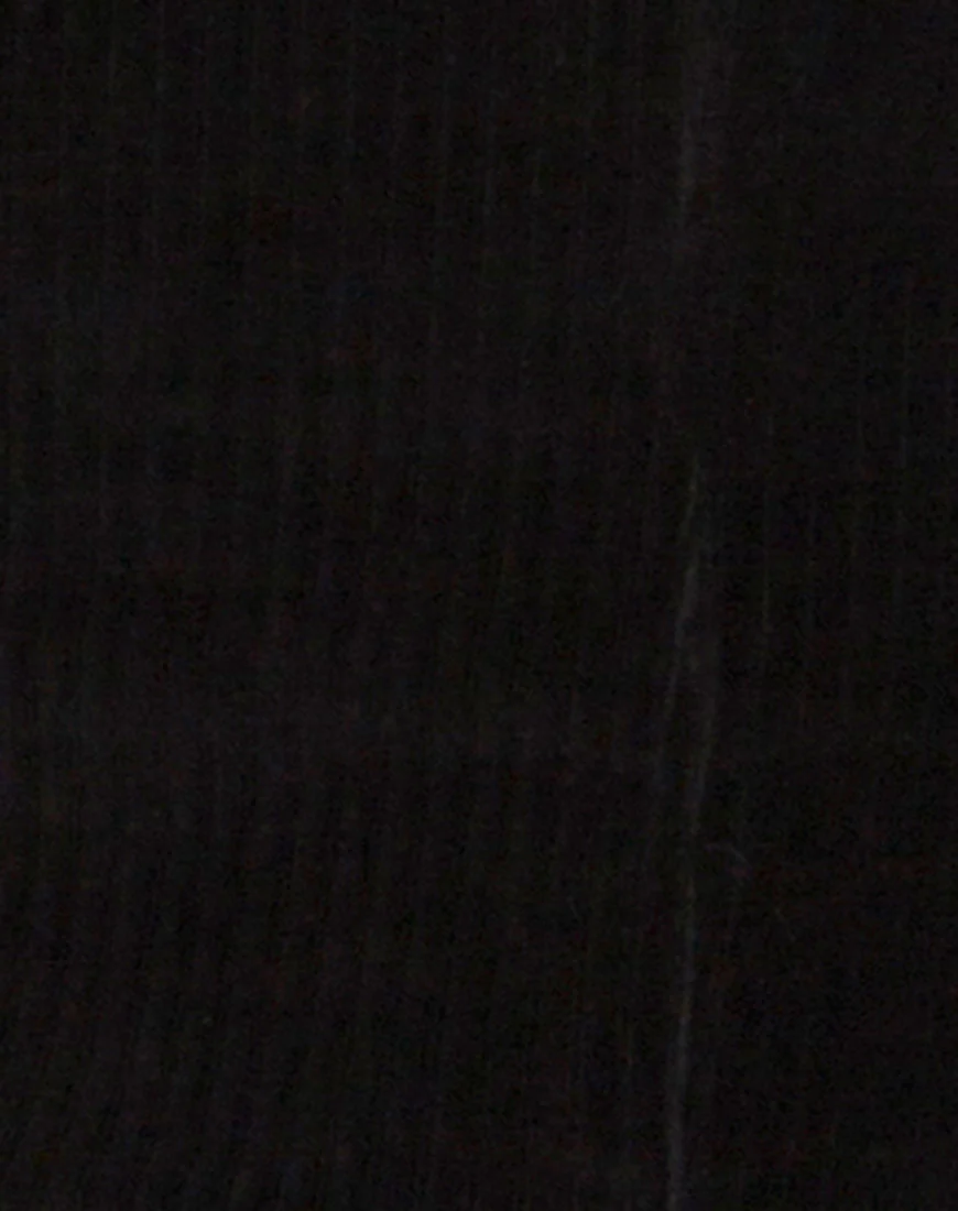 Cheri Midi Skirt in Rib Black - Image 5