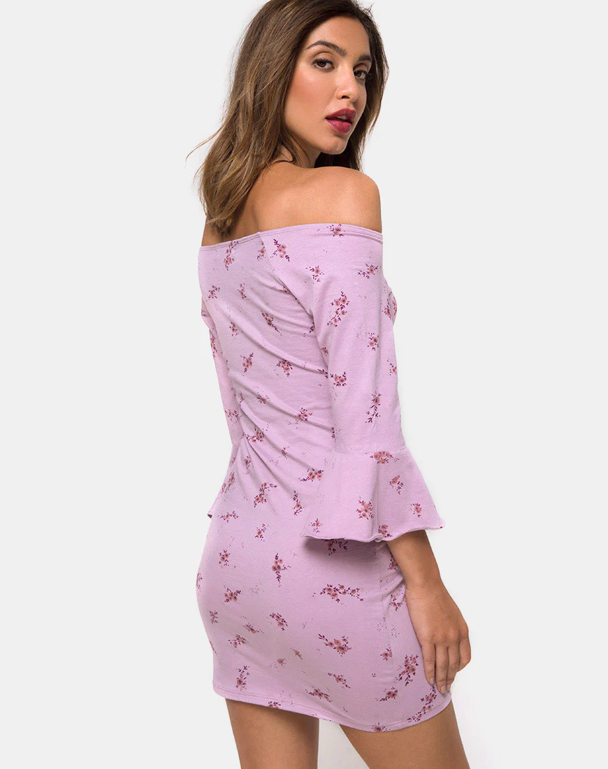 Migare Bodycon Dress in Forget Me Not Lilac - Image 2
