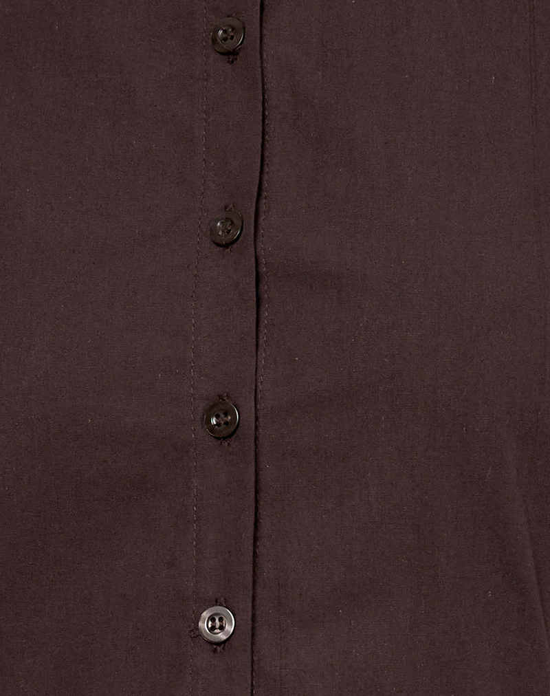 Mikena Collared Dress in Deep Mahogany - Image 6