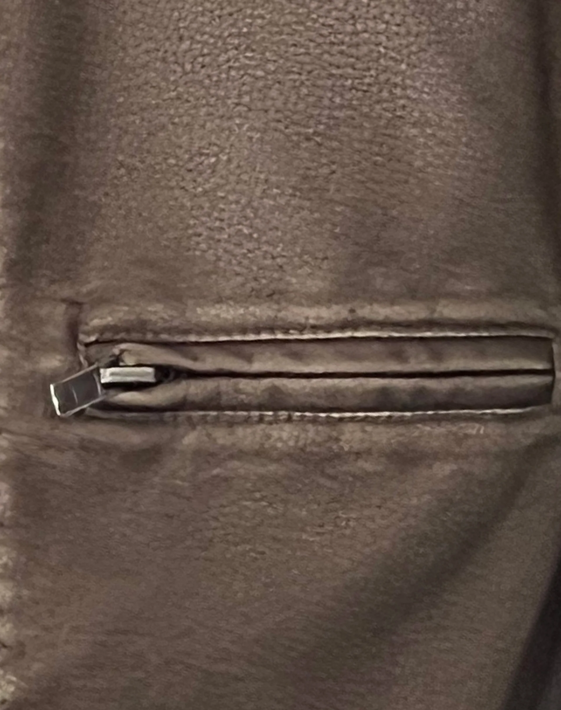 Mildred Distressed Biker Jacket in PU Olive - Image 6