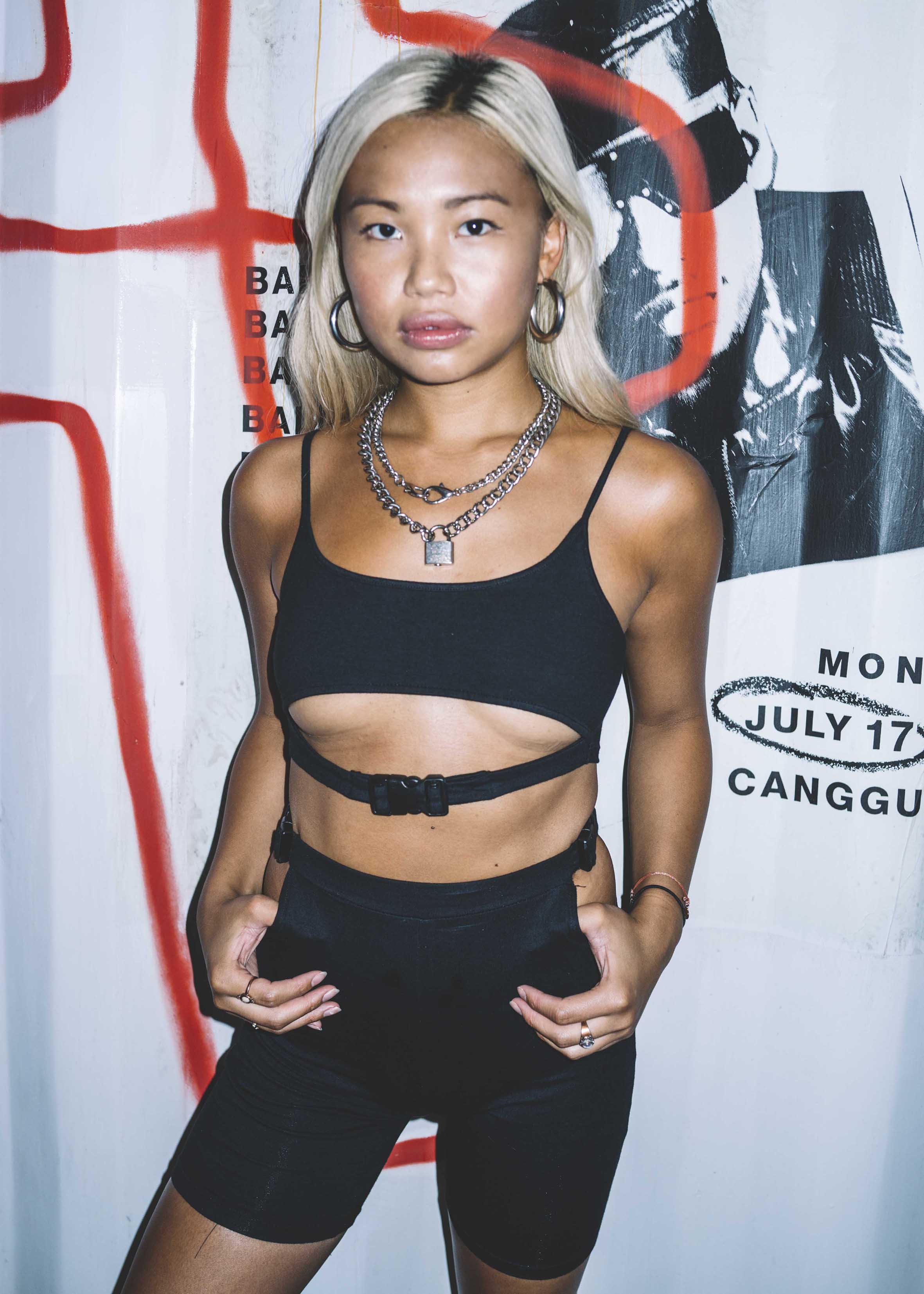 Milipe Crop Top in Black Buckles - Image 3