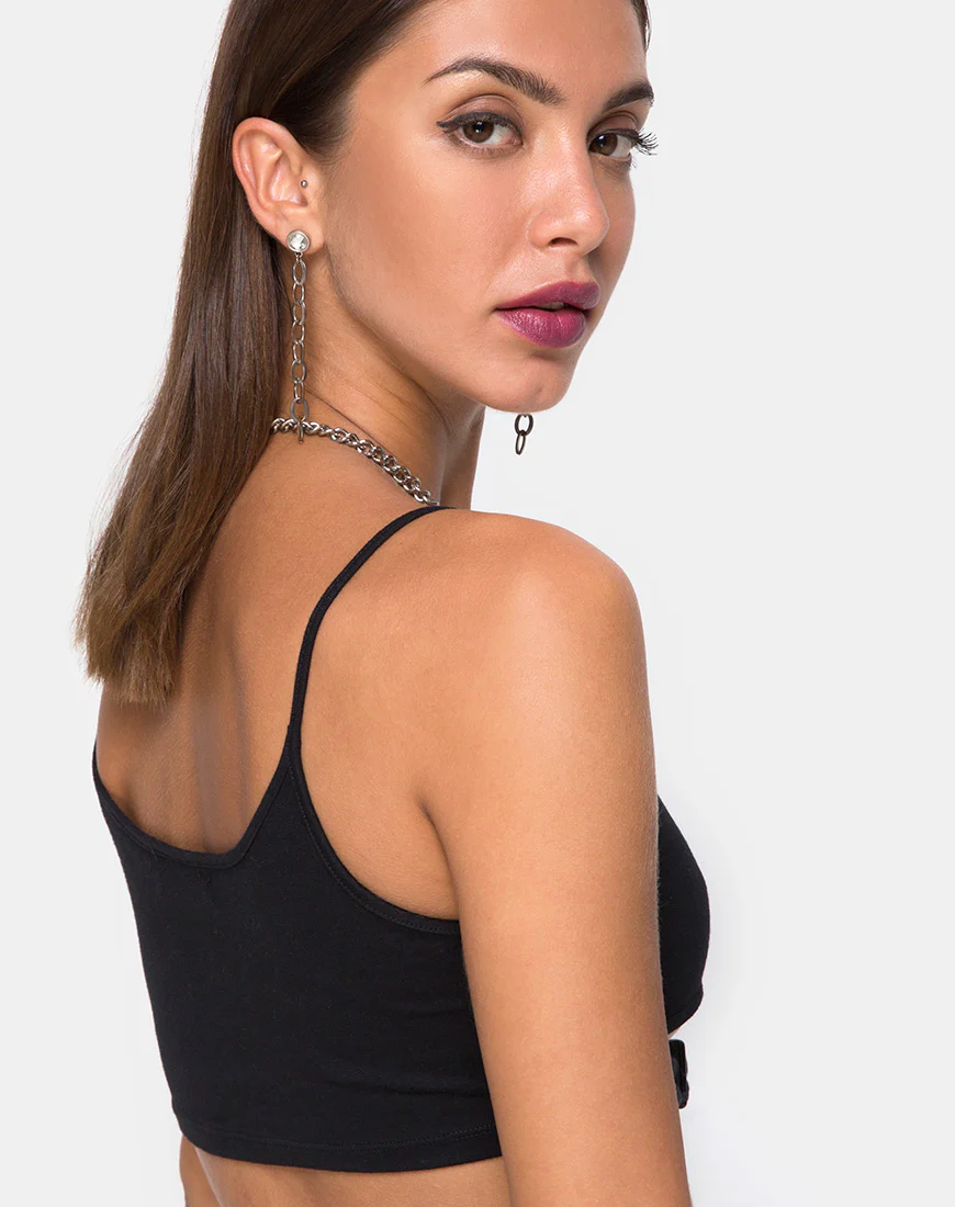 Milipe Crop Top in Black Buckles - Image 4
