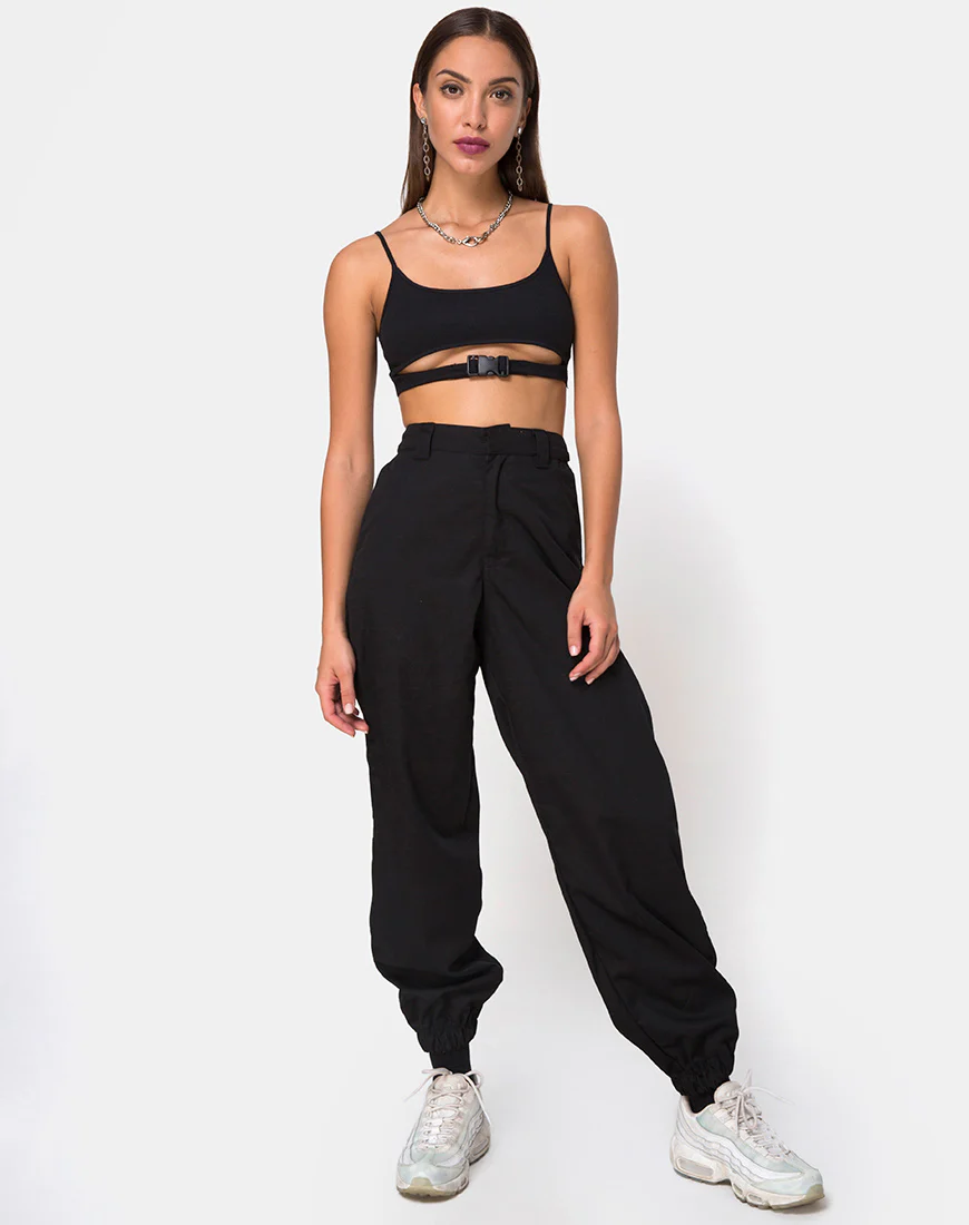 Milipe Crop Top in Black Buckles - Image 5