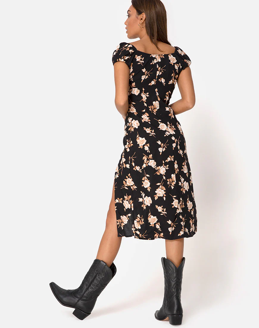 Milla Midi Dress in Peach Rose - Image 4