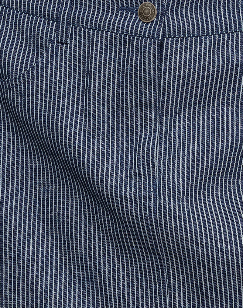 Mini A-Line Skirt in Pinstripe Indigo Wash - Image 6