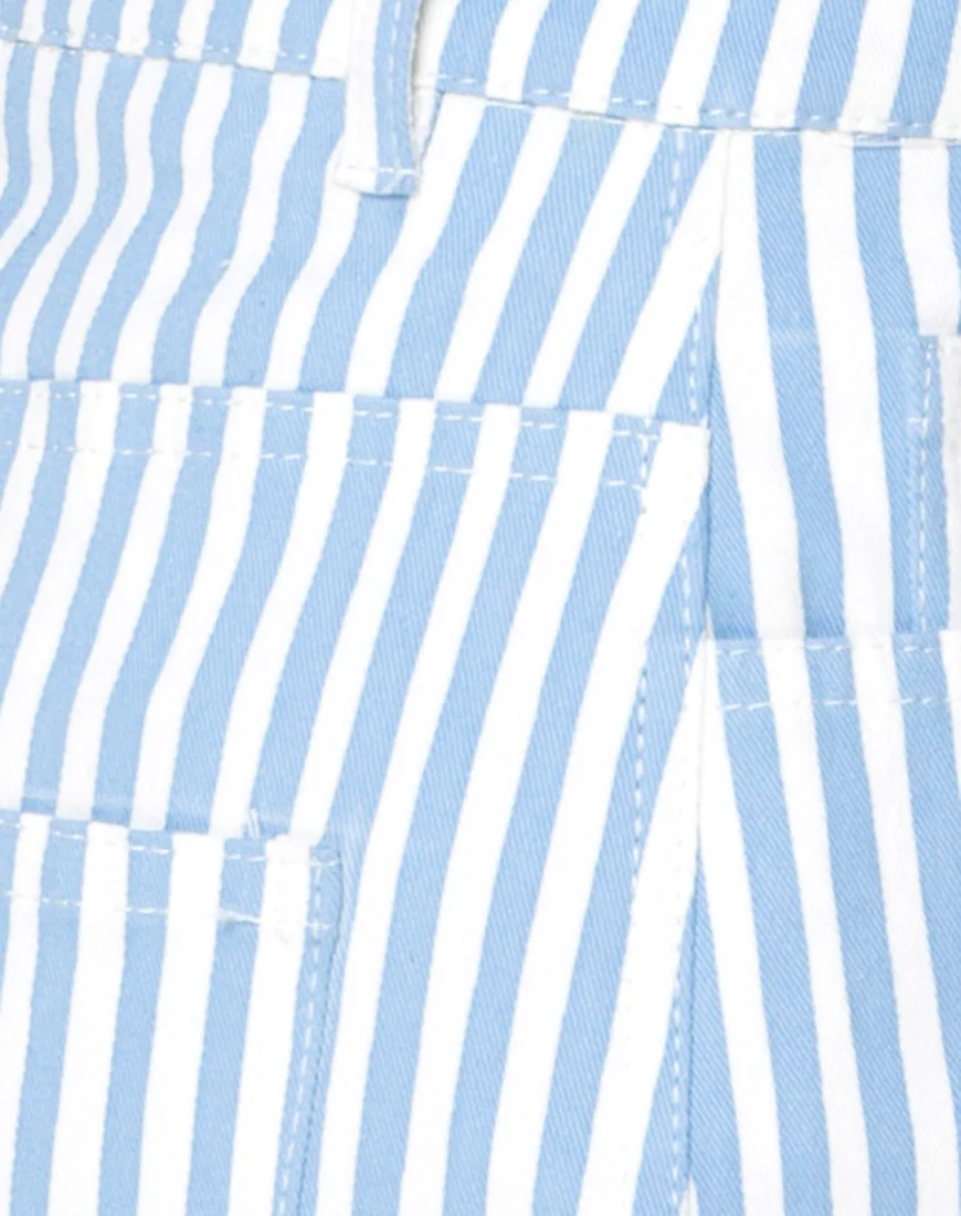 Mini Broomy Skirt in Basic Stripe Blue and White - Image 5