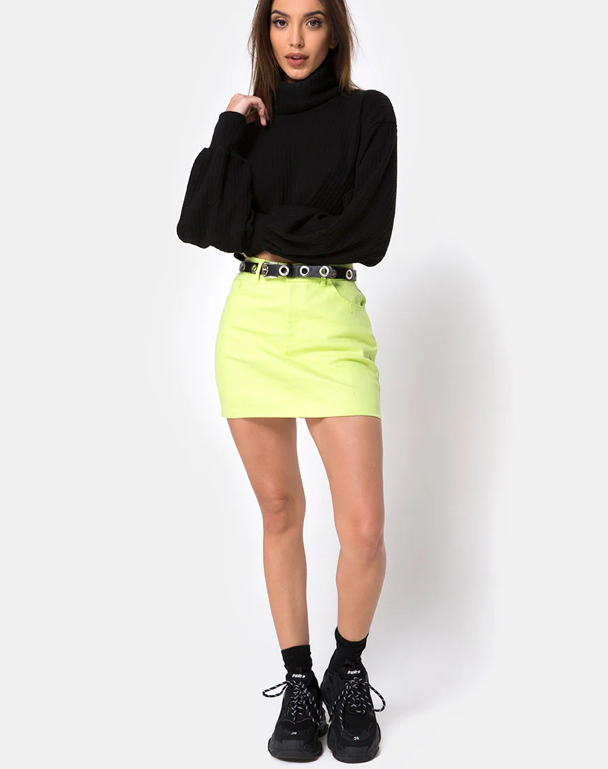 Mini Broomy Skirt in Lime - Image 4
