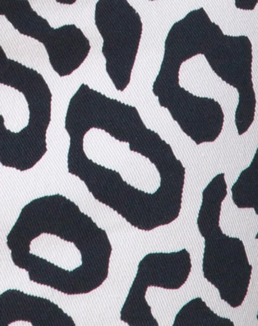 Mini Broomy Skirt in Mono Animal Grey and White - Image 5