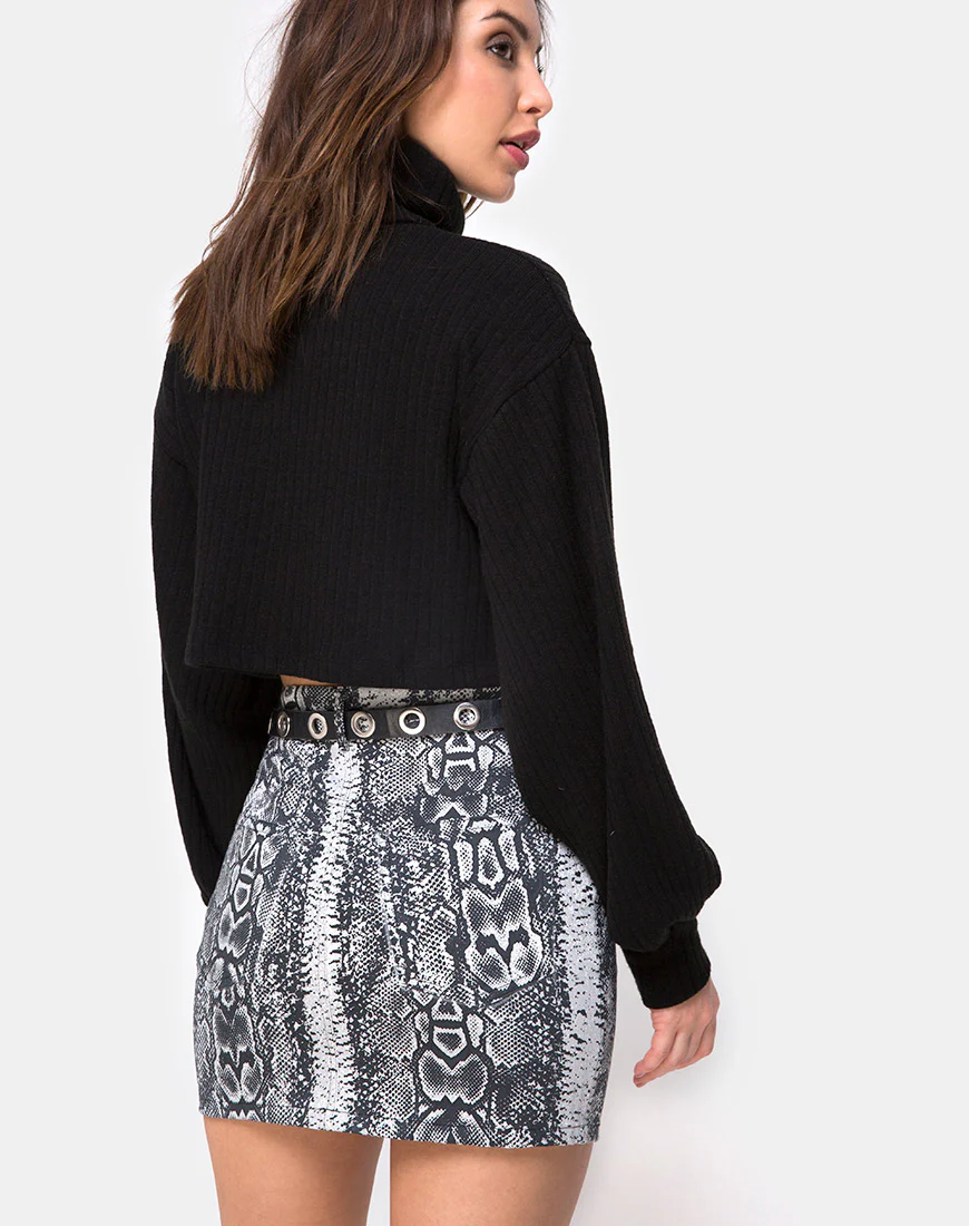 Mini Broomy Skirt in Snake - Image 2