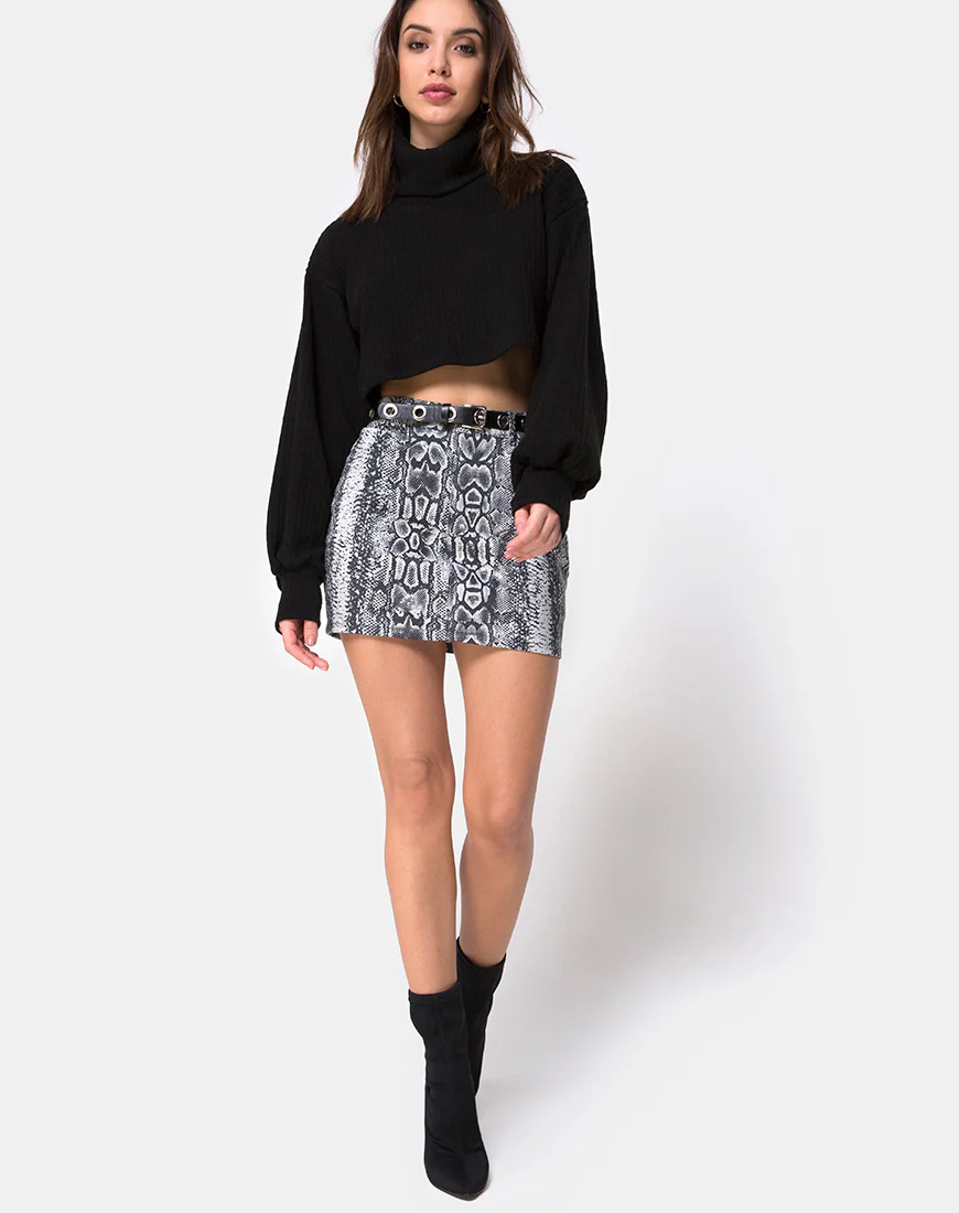 Mini Broomy Skirt in Snake - Image 3