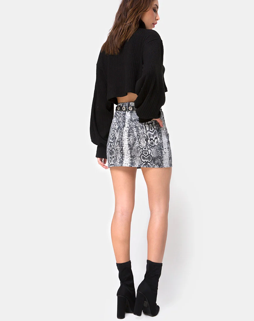 Mini Broomy Skirt in Snake - Image 4