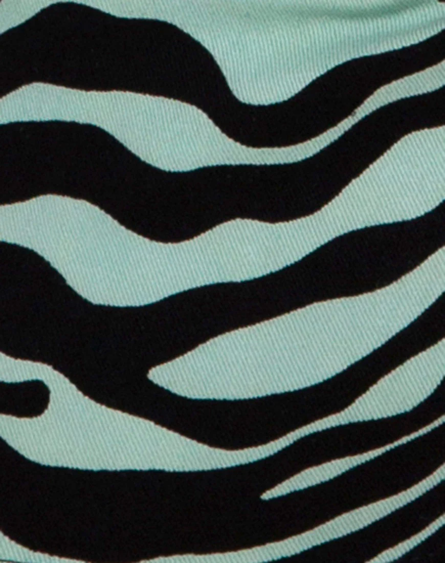 Mini Broomy Skirt in Wavey Zebra Mint - Image 5