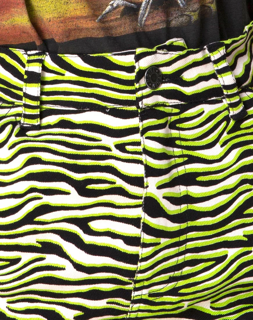Mini Broomy Skirt in Zebra Fluro Green - Image 5