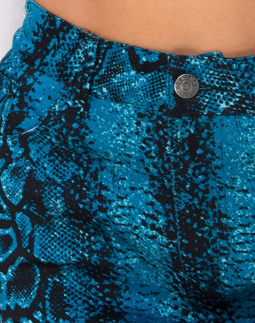 Mini Broomy Skirt in Snake Blue - Image 5