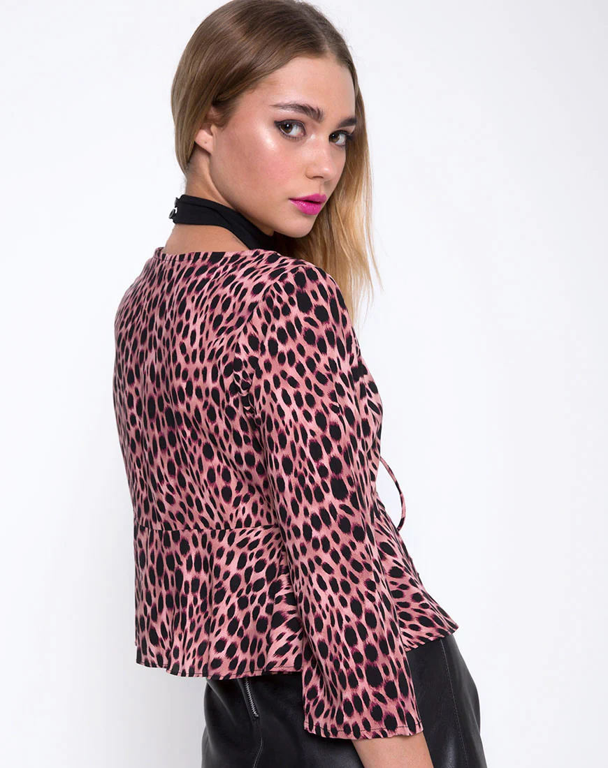 Miperi Top in Pink Cheetah - Image 2