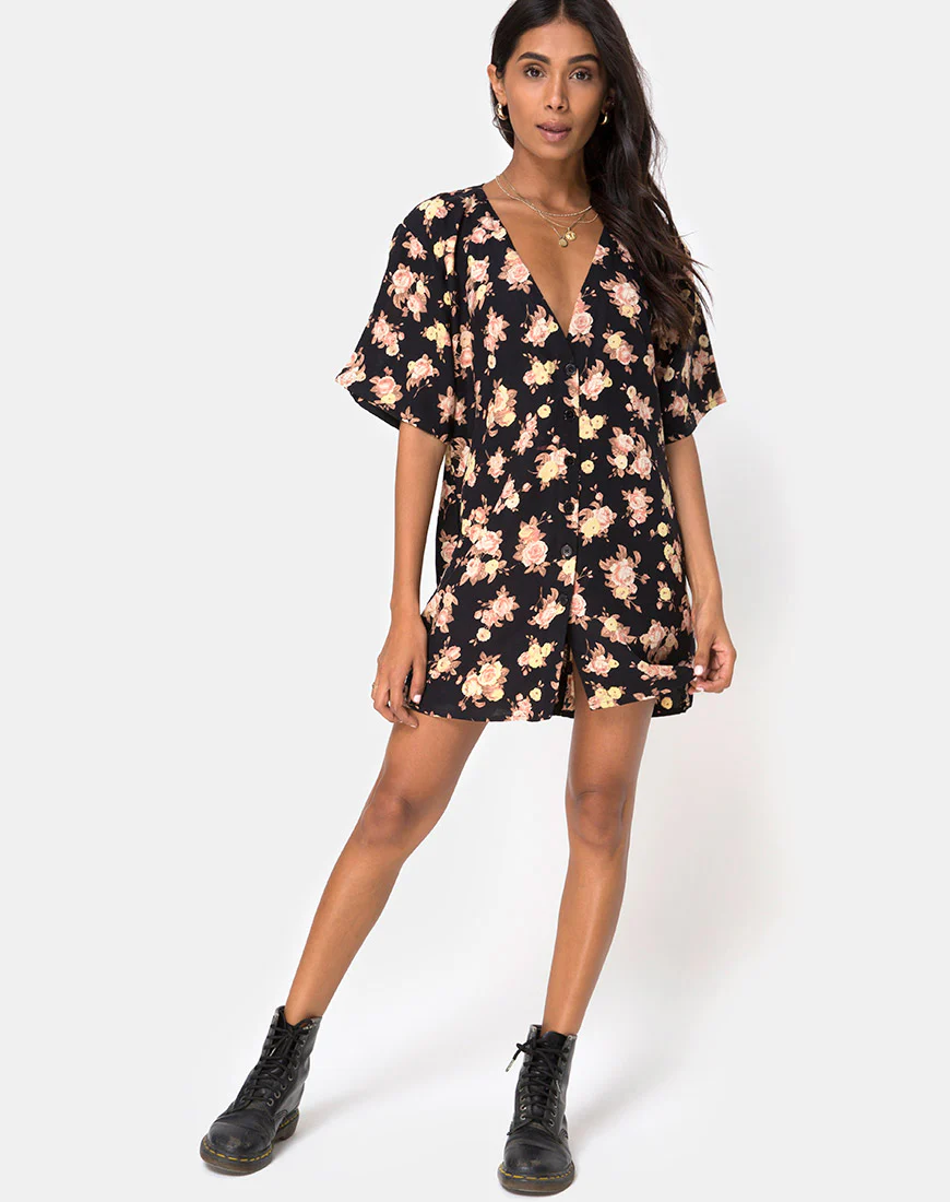 Mirach Dress in Antique Rose Black - Image 3