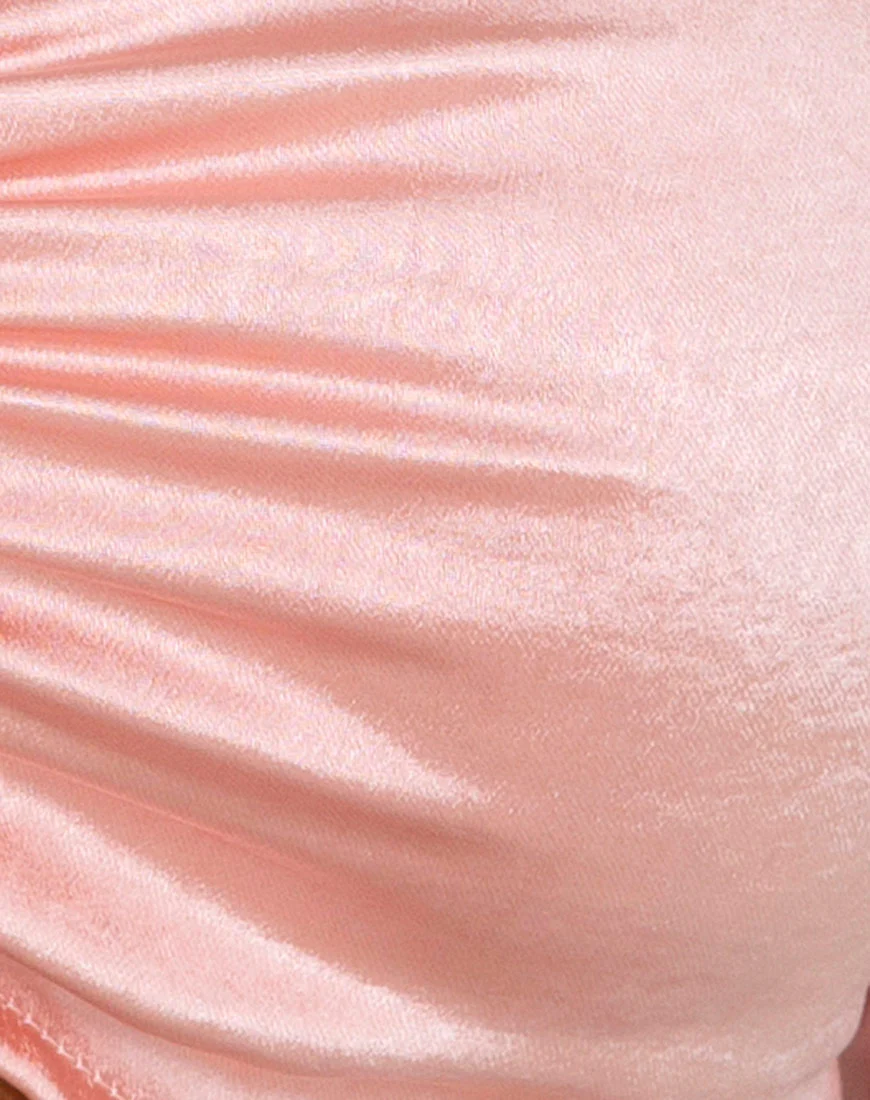 Mirella Crop Top in Satin Peach - Image 6
