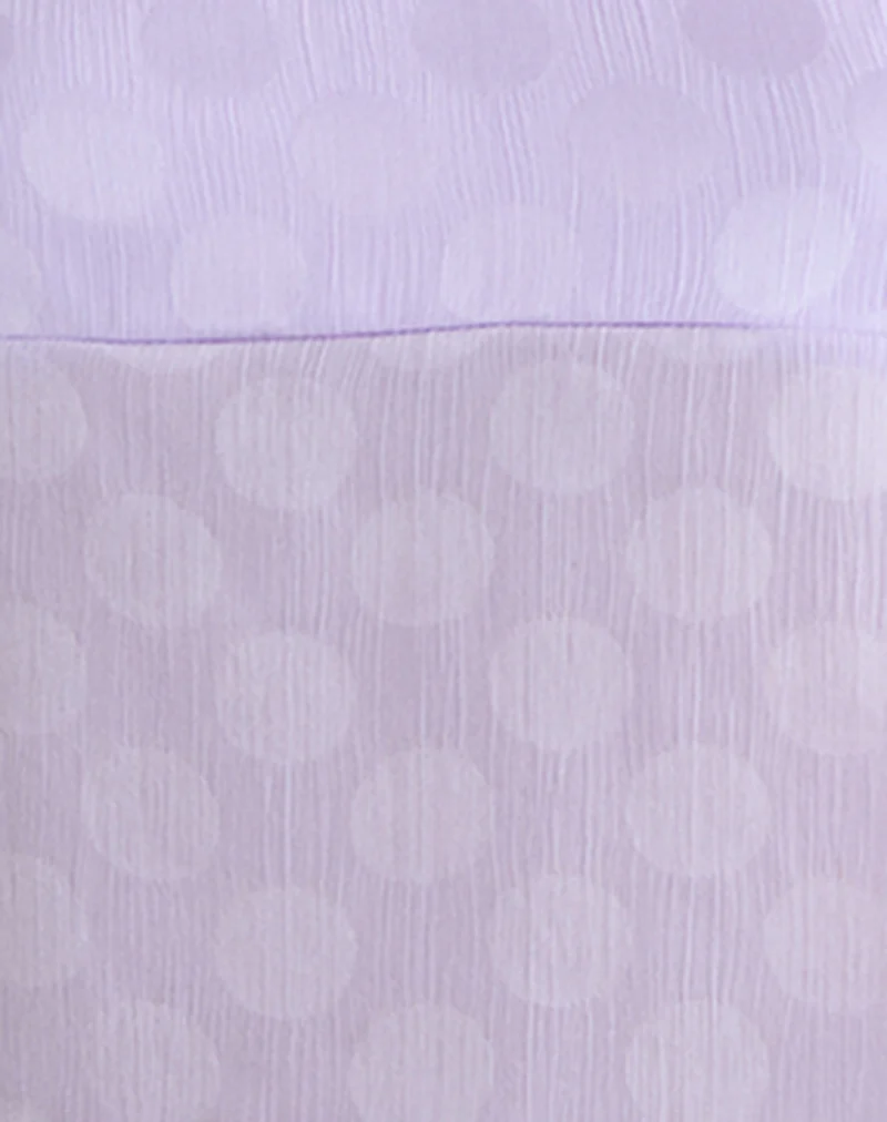 Mirelle Handkerchief Cami Top in Chiffon Lilac Polka Dot - Image 5