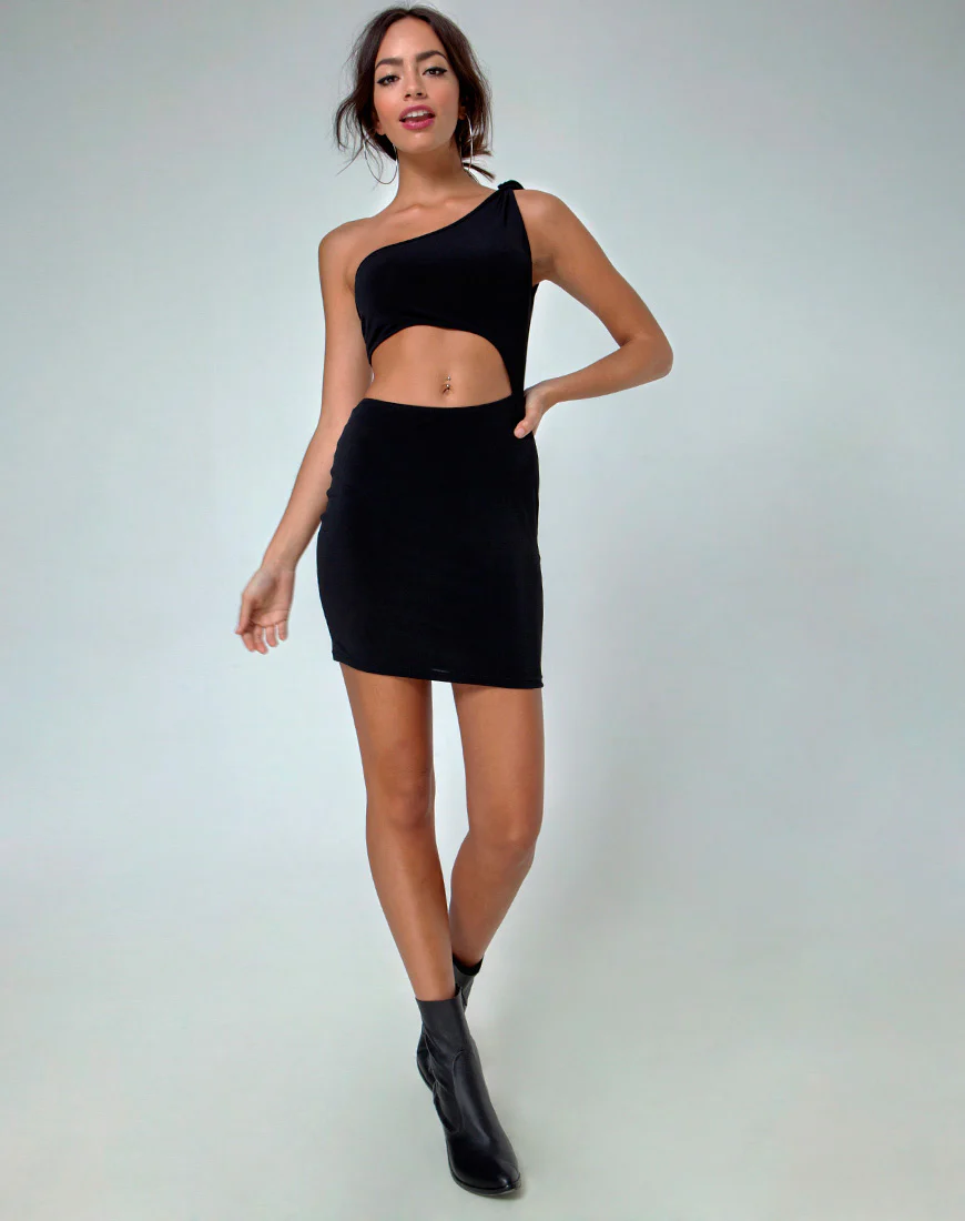 Mireya Cutout Dress in Black - Image 3