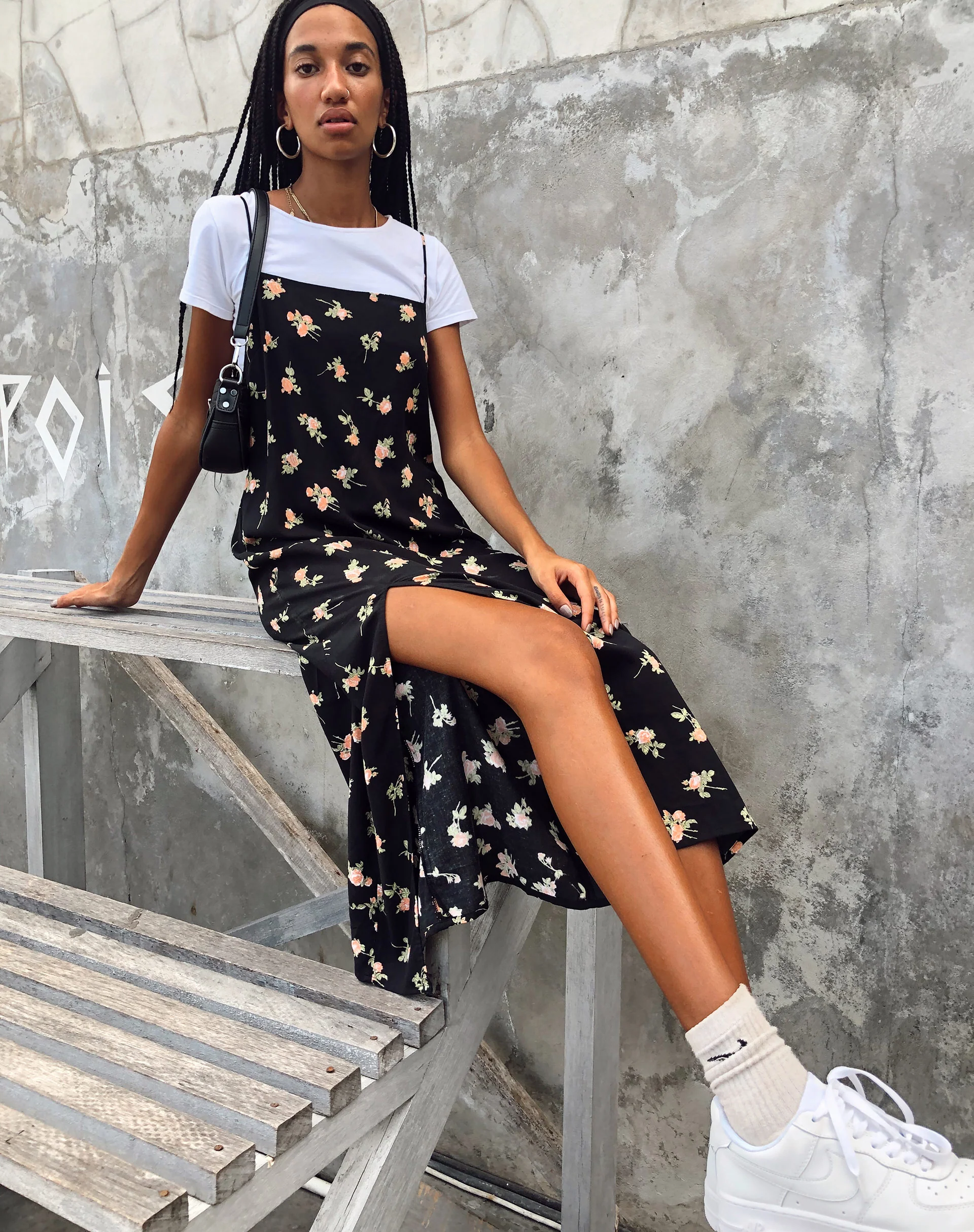 Mirza Maxi Dress in Rose Garden Black - Image 2