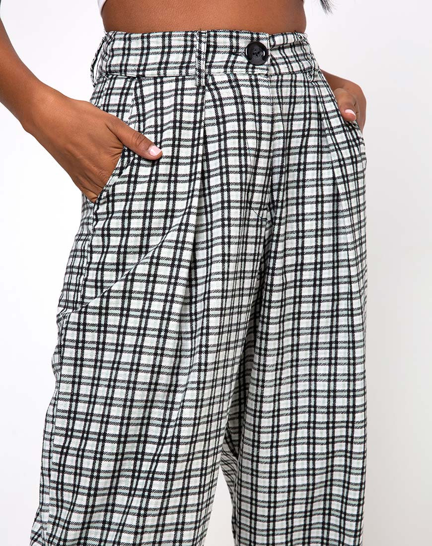 Misca Trouser in Brandy Check Foam - Image 5