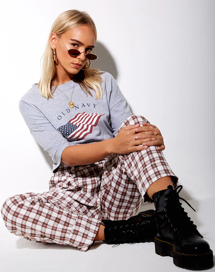 Misca Trouser in Checkmate Brown - Image 2