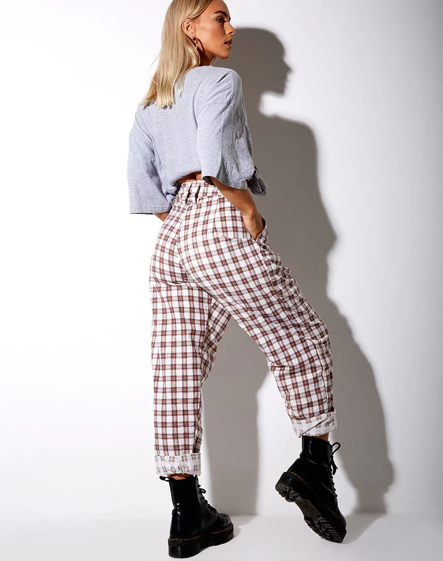 Misca Trouser in Checkmate Brown - Image 4