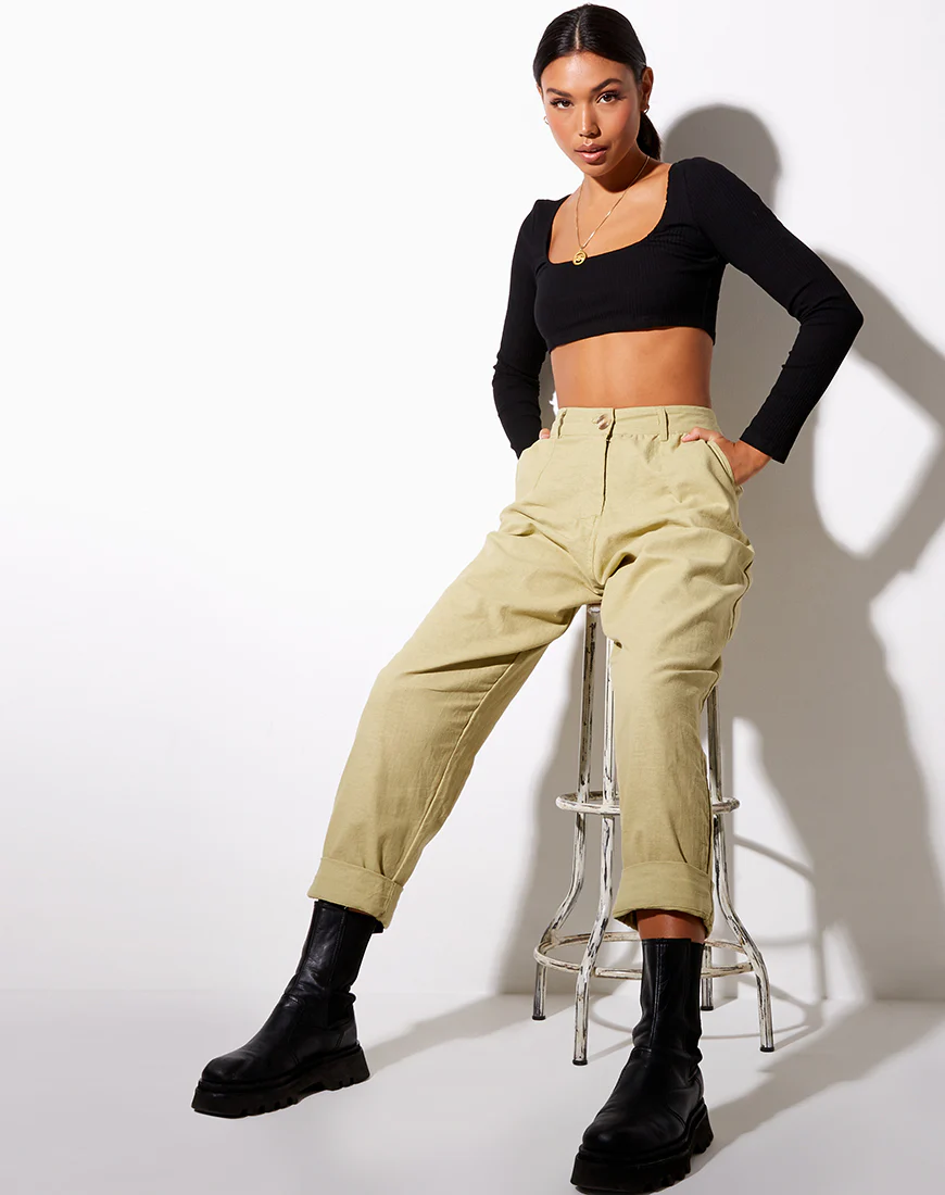 Misca Trouser in Dusky Green - Image 4