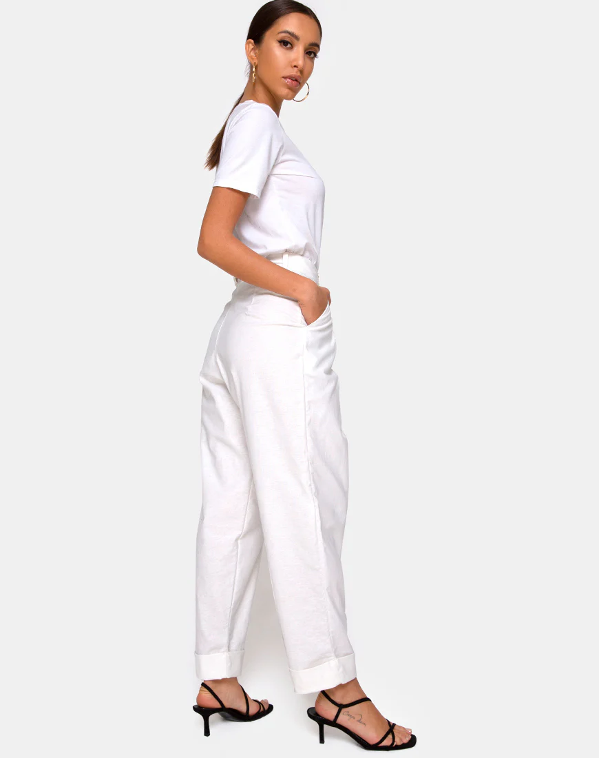 Misca Trousers in Ivory - Image 4