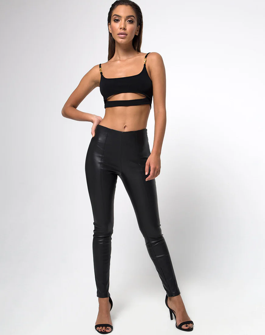 Mish Cutout Crop Top in Black Clasp Gold - Image 3