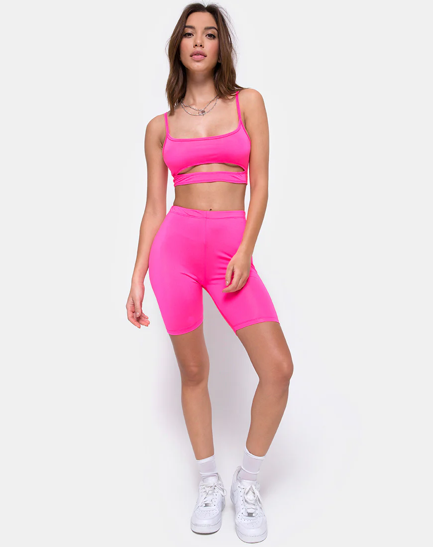 Misho Crop Top in Nylon Pink - Image 3