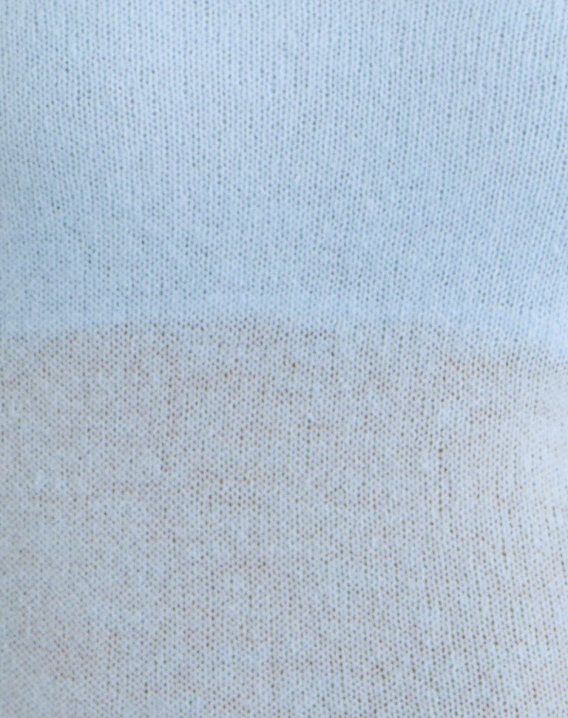 Misora Long Sleeve Top in Sheer Knit Blue - Image 6