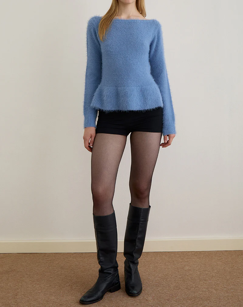 Mizuki Top in Knit Dusty Blue - Image 3