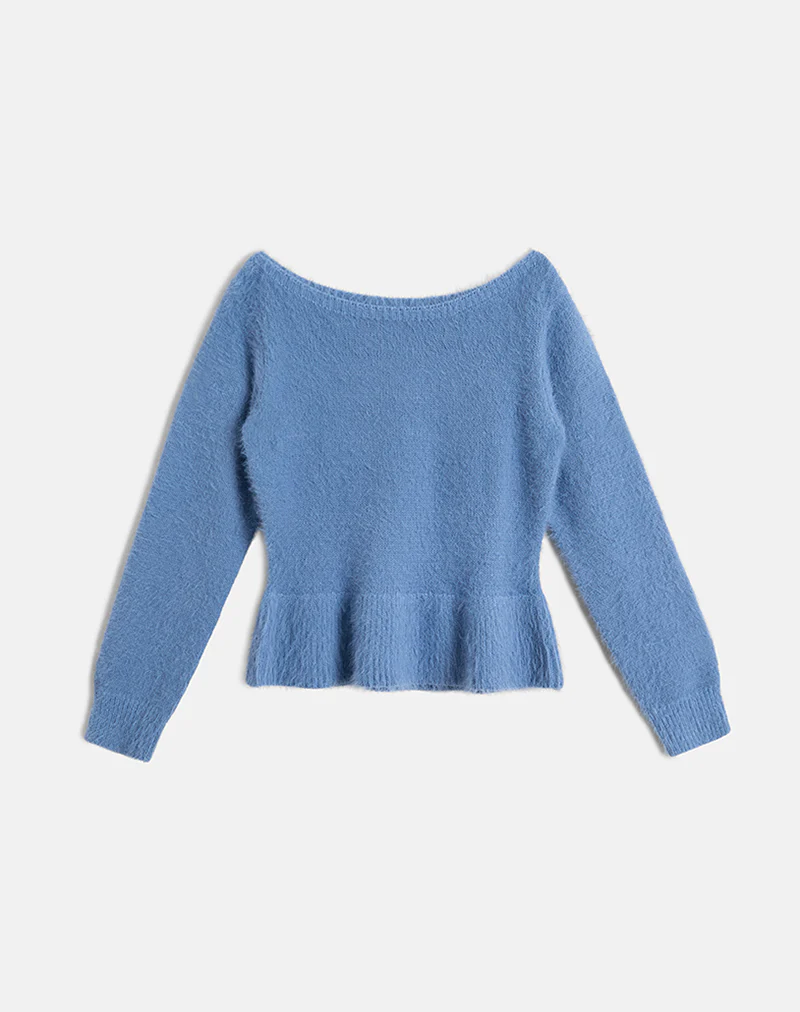 Mizuki Top in Knit Dusty Blue - Image 4