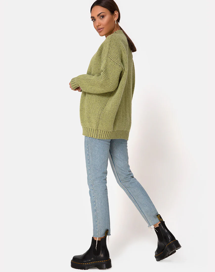 Mody Jumper in Green Rib - Image 5