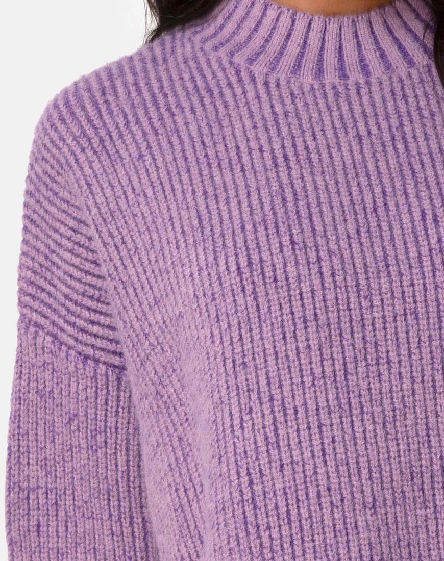 Mody Jumper Knitted in Light Purple - Image 6