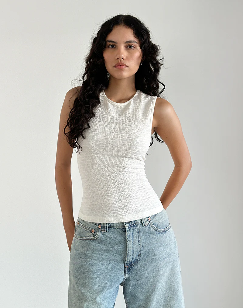 Mohala Top in Crinkle Ivory - Image 3