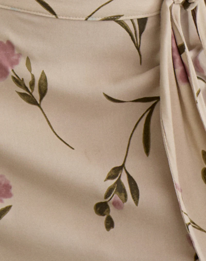 Mokono Mini Skirt in Bloom Leafy Taupe - Image 6