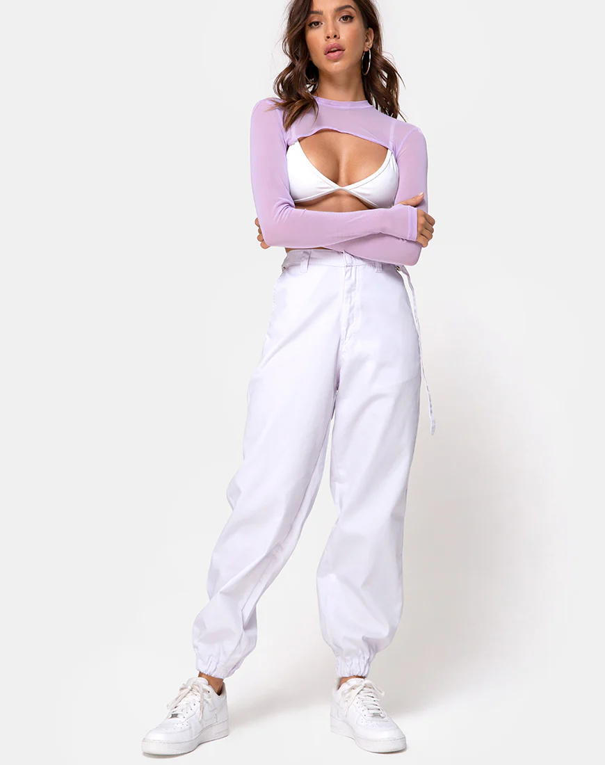 Mola Crop Top in Net Lilac - Image 3