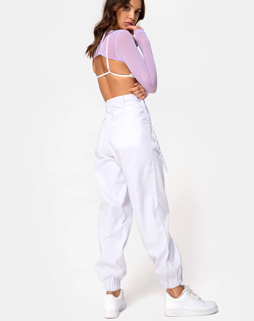 Mola Crop Top in Net Lilac - Image 4