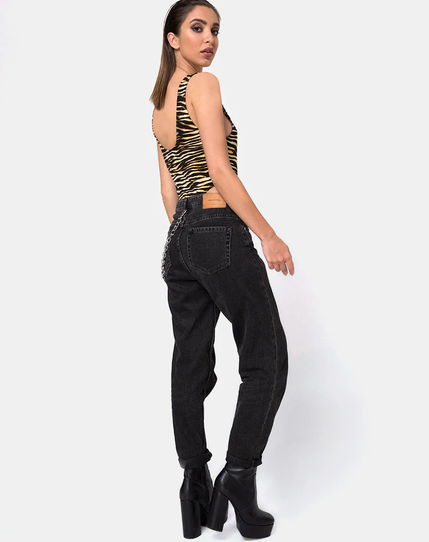 Molemo Plunge Bodice in Zip's Zebra Brown - Image 4