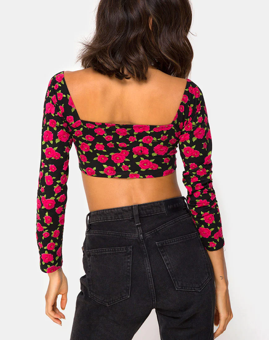 Moluc Top in Red Bloom - Image 2