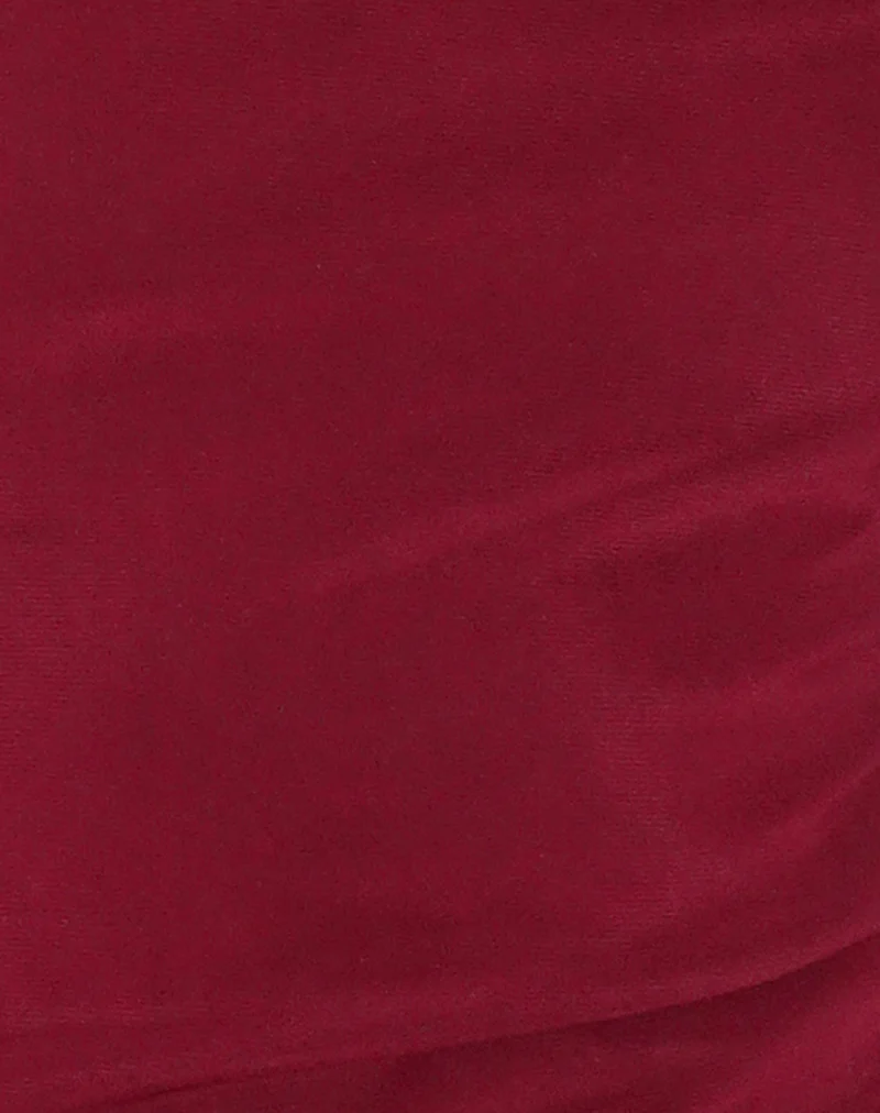 Monari Long Sleeve Top in Mesh Burgundy - Image 6