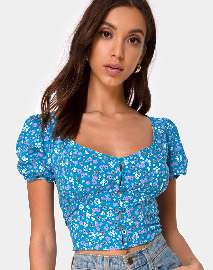 Monda Top in Bloom Baby Blue - Image 2