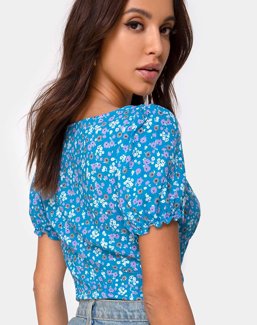 Monda Top in Bloom Baby Blue - Image 3